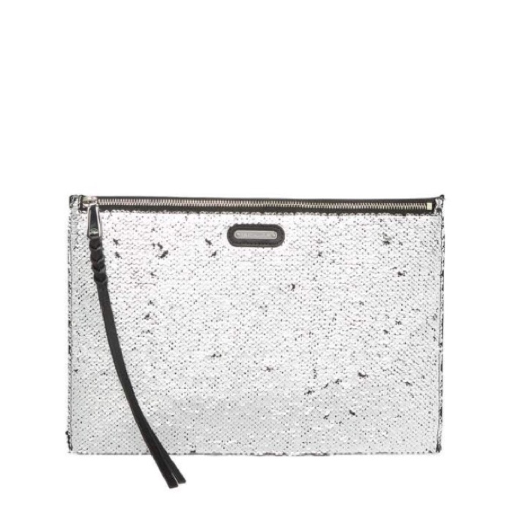 Rebecca minkoff large sequined leather clutch NWT - Picture 1 of 6